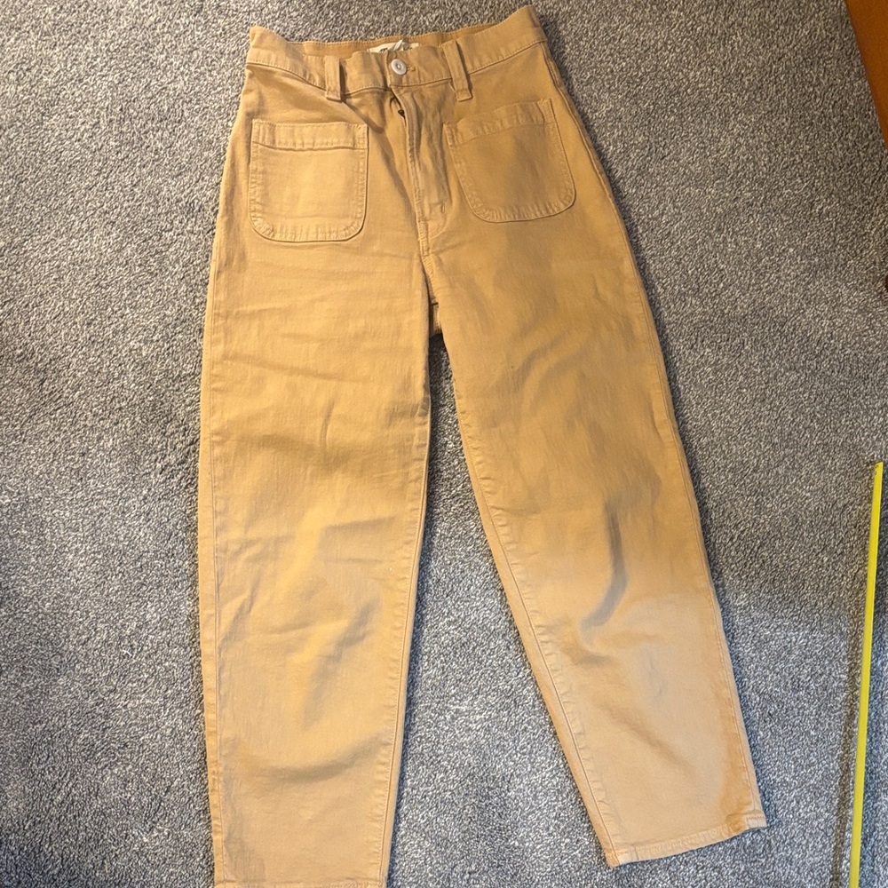 Madewell Camel High-Rise pants, size 25